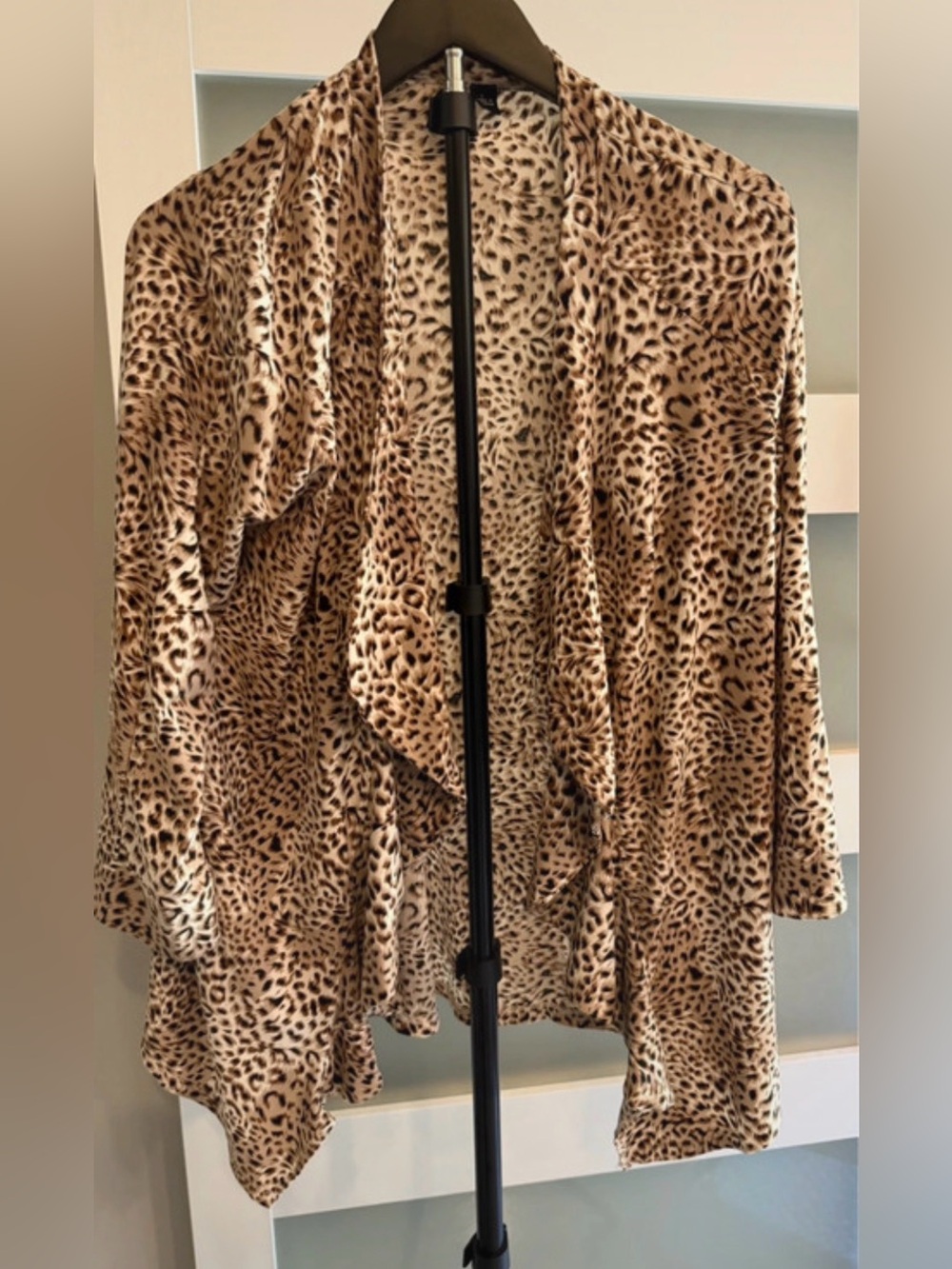 Milano Leopard-Print Open Front Cardigan - Beige, Brown